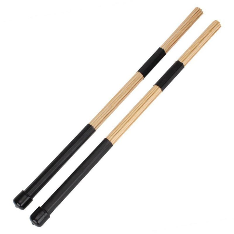 1 Pair 15.7" 40cm Jazz Drum Brushes Drum Sticks Bamboo Black - intl