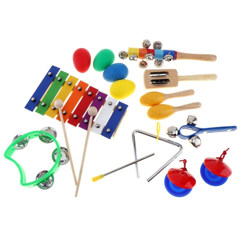 17pcs/lot 8 Tone Xylophone Set 9 Kinds Kids Percussion Toys for Children / Baby / Early Education - intl
