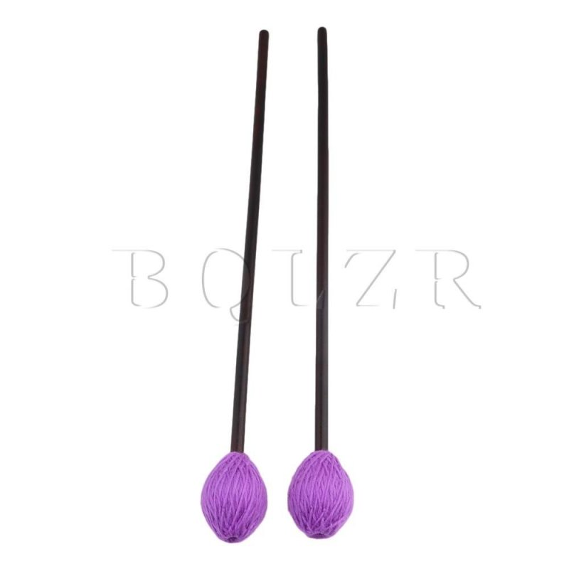 2pcs Maple Handles Woolen Yarn Head Keyboard Marimba Mallets Purple - intl