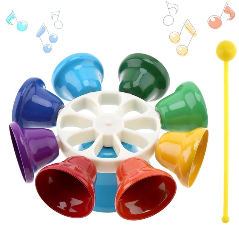 Colorful 8 Note Percussion Bell Hand Bell Musical Children Early Education Musical Instrument - intl