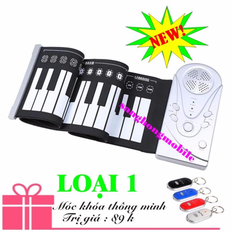 Đàn piano điện tử bàn phím cuộn dẻo 49 keys Loại 1 Công nghệ mới 2017 Loại 1 (trắng) + Móc khóa thông minh