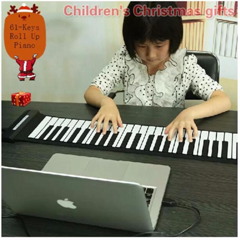 Đàn piano điện tử bàn phím cuộn dẻo 49 keys (Trắng) - Hàng Nhập Khẩu