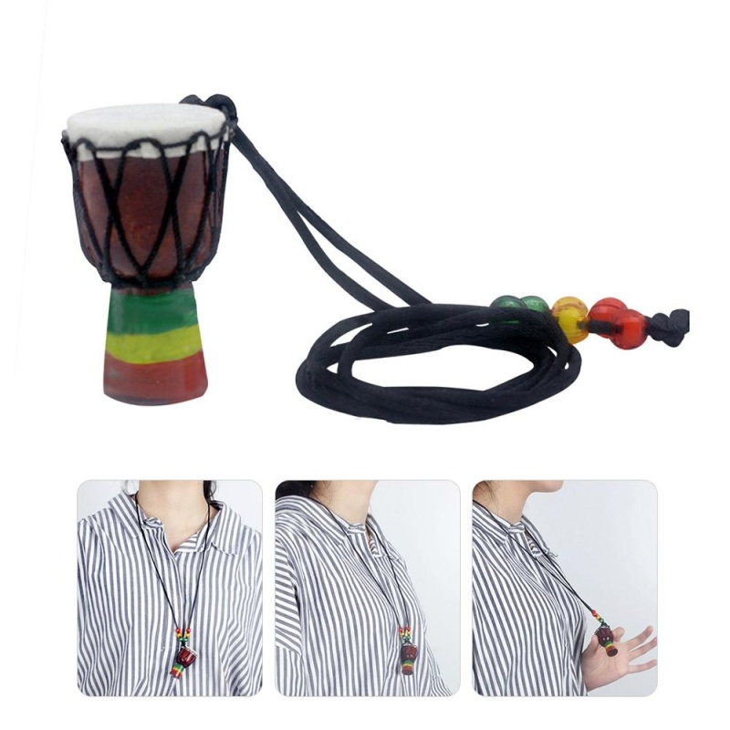Handmade Dejembe African Drum Necklace Percussion Instrument Accessories - intl