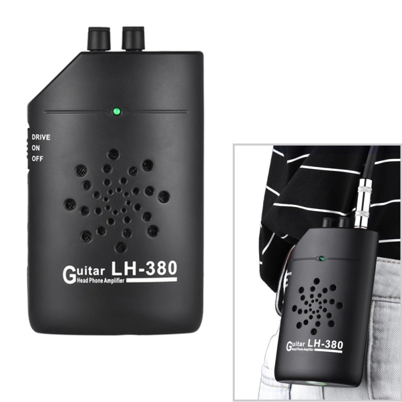 Mini Portable Guitar Ukelele Practice Headphone Amp Amplifier Speaker with Belt Clip Black - intl