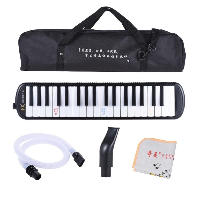 QIMEI QM37A-5 37 Piano Style Keys Melodica Musical Education Instrument for Beginner Kids Children Gift with Carrying Bag Black ^ - intl
