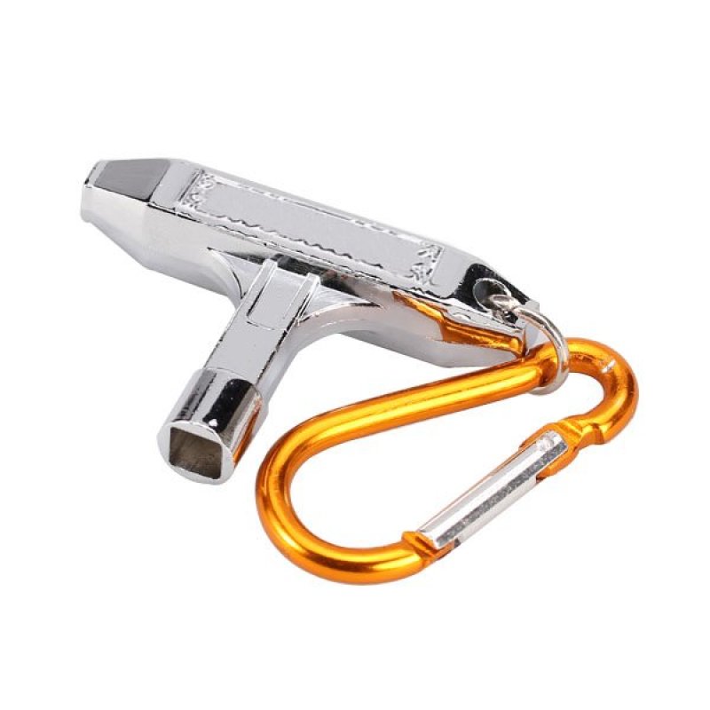 Silver Drum Skin Tuning Key with Carabiner (Silver) - intl