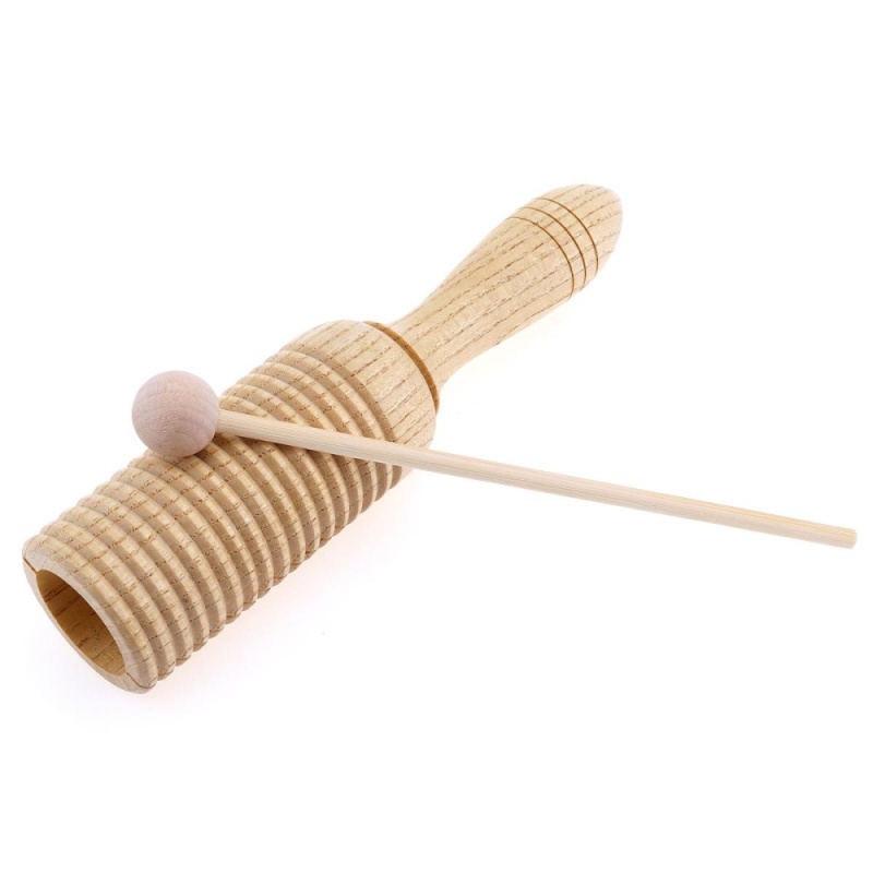Sound Tube Wooden Crow Wood Sounder Musical Toy Percussion Education Instrument with Stick - intl