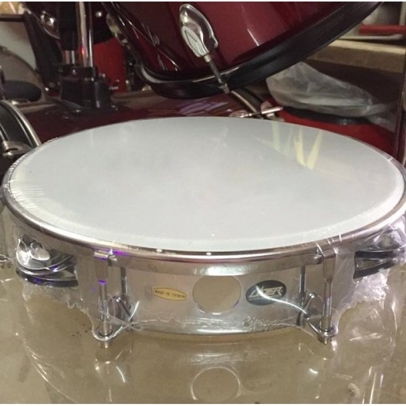 Trống lắc tay Tambourine Lazer PE-061B (Màu Trắng)