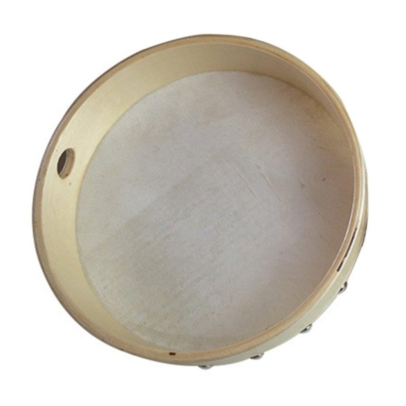 UINN 10" Sheepskin Tambourine Drum Round Wooden Rivet Toys for Gift wood - intl