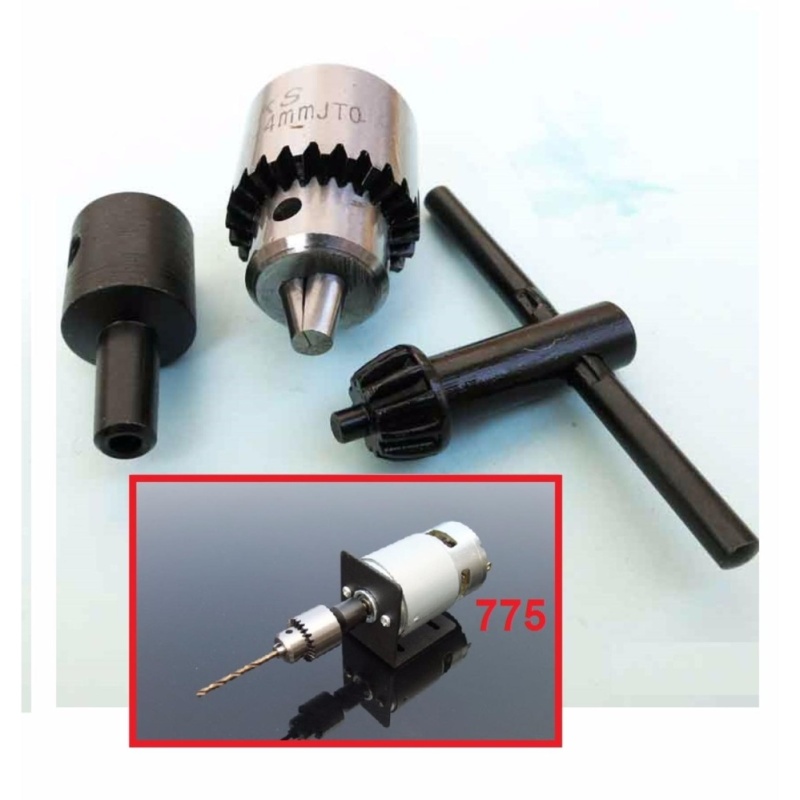 Bộ đầu kẹp mũi khoan 0.3~4mm và các loại đồ nghề dụng cụ cho motor có trục 5mm (motor 775 )