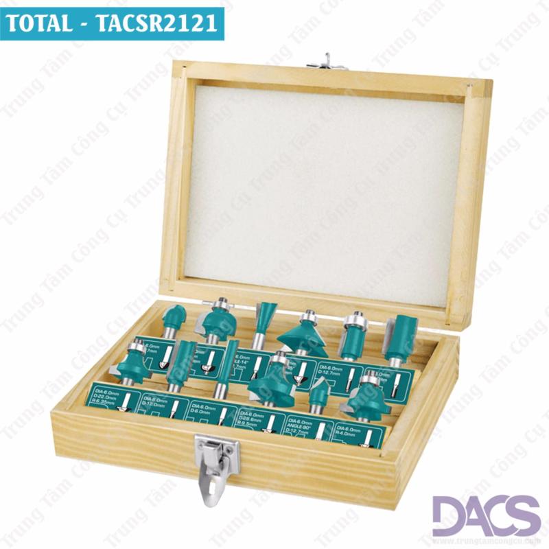 Bộ mũi phay gỗ 12 chi tiết cốt 12mm-Total TACSR2121