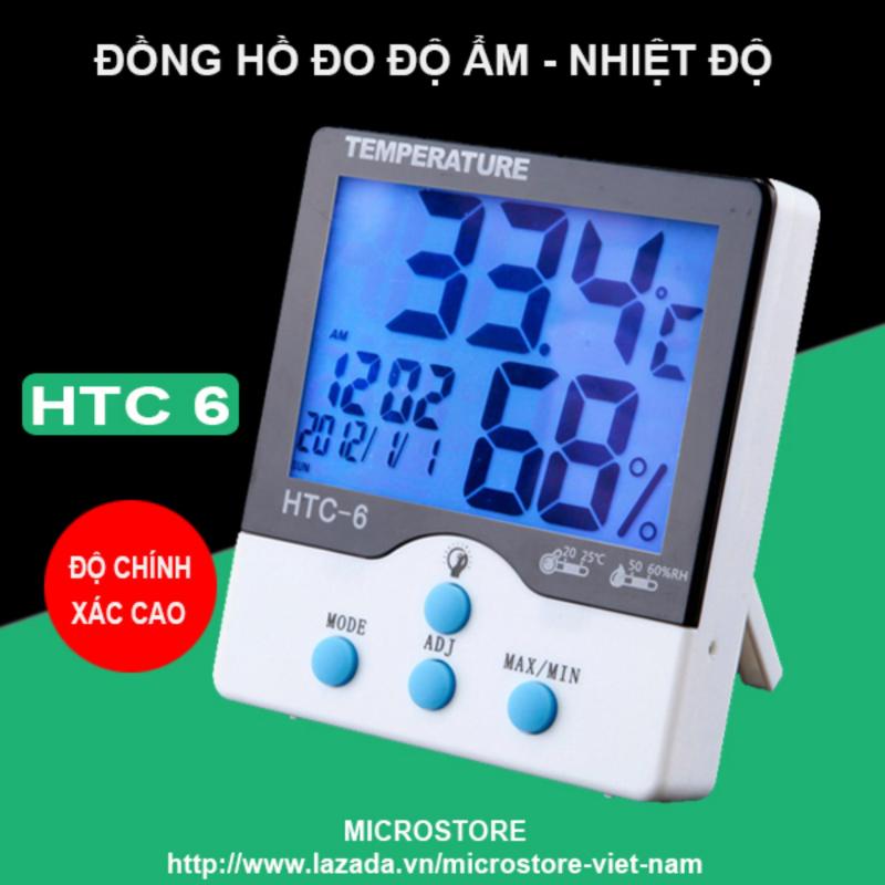 Đồng Hồ Đo Nhiệt Độ Độ Ẩm Không Khí HTC-6 ( Trắng )