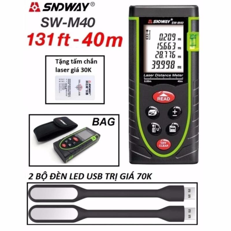 Bảng giá Thước đo khoảng cách bằng tia laser SNDWAY SW-M40 phạm vi đo 40M Tặng 2 đèn led USB