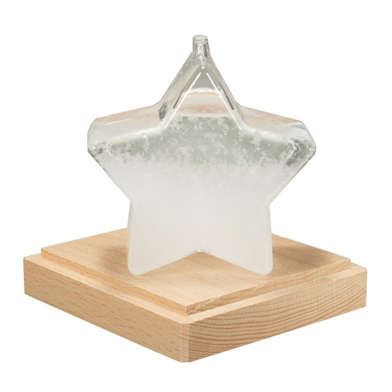 Weather Forecast Predictor Bottle Star Shape Storm Glass Home Decor Gift w/ Base