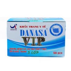Khẩu Trang Màu Xanh 5 Lớp DANASA VIP Hộp 50 Cái
