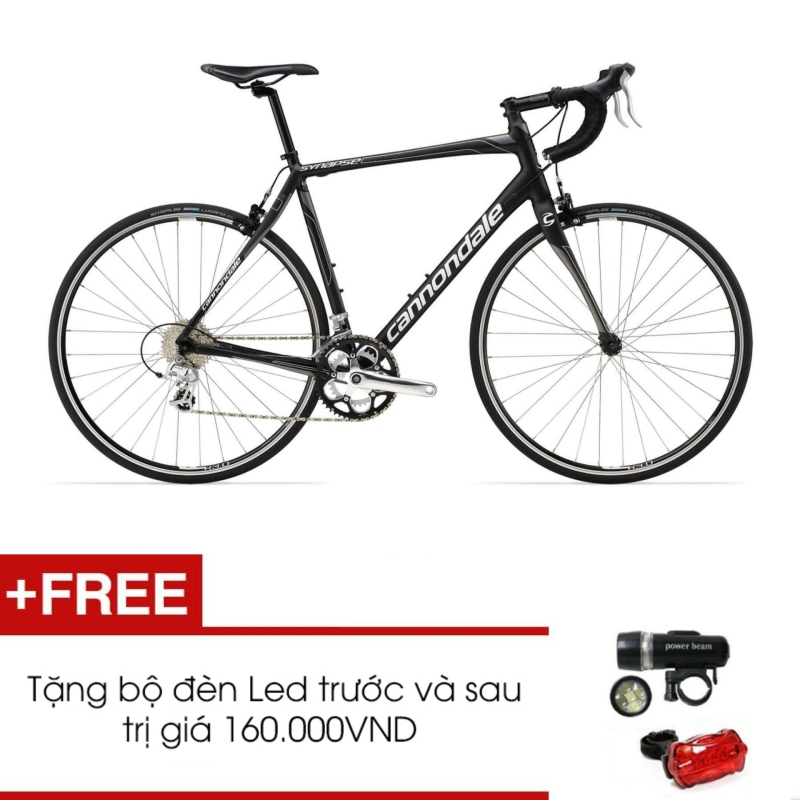 Mua Xe đạp đua Cannondale CAAD SYNAPSE 8 CLARIS (Đen) + Tặng 1 bộ đèn Led trước và sau