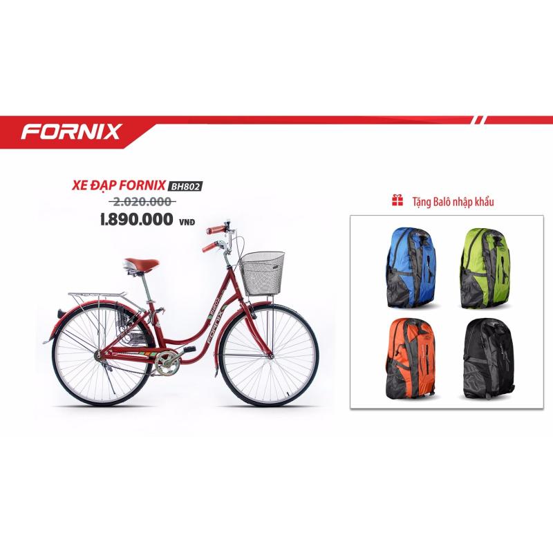 Mua Xe đạp Fornix thông dụng cho nữ BH802 (màu đỏ)+ tặng balo nhập khẩu