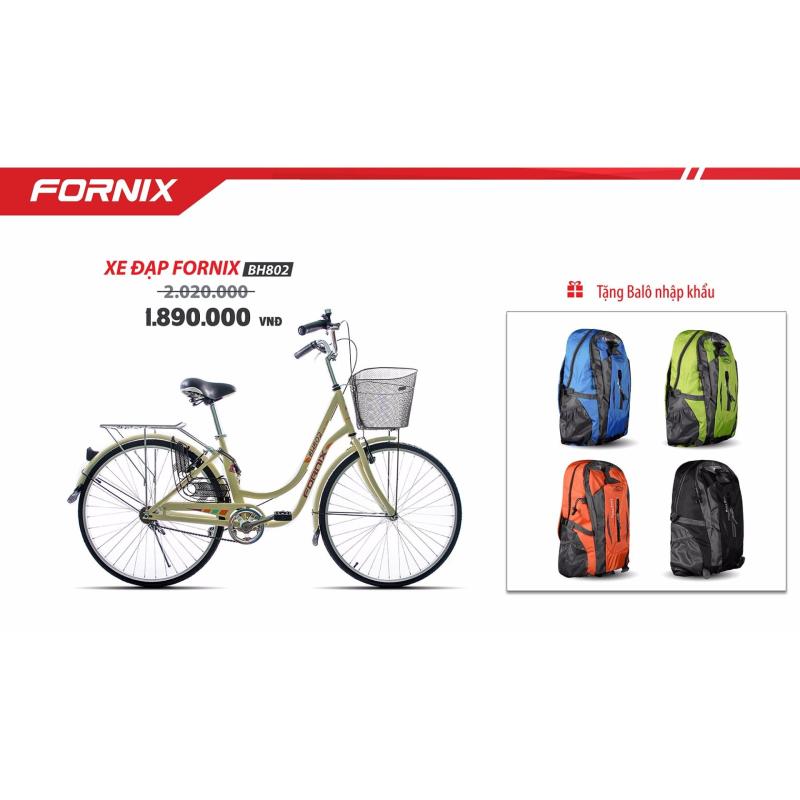 Mua Xe đạp Fornix thông dụng cho nữ BH802 (màu vàng kem) + tặng balo nhập khẩu