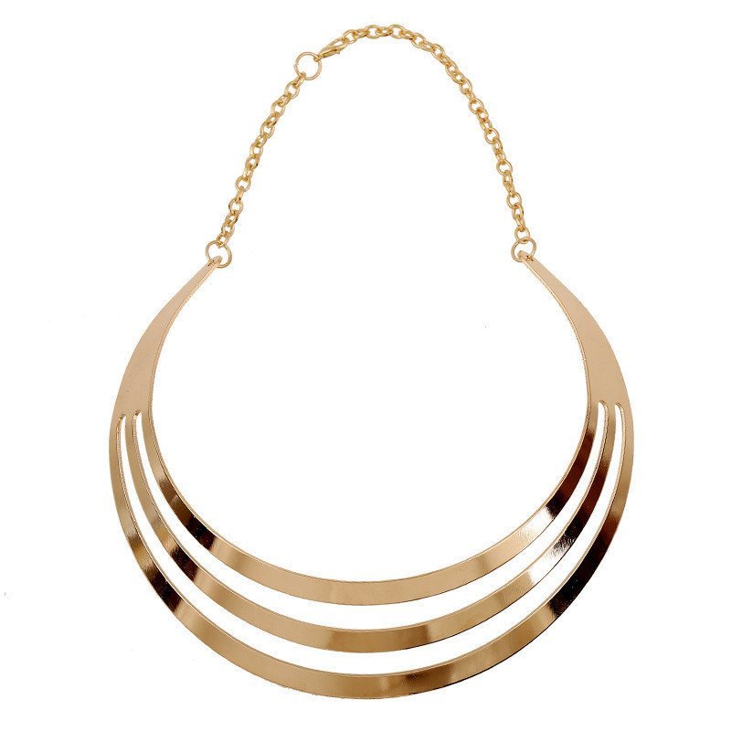 Amango Fashion Multilayer Statement Punk Necklace Charm Luxury Choker Collar Necklaces Gold - intl