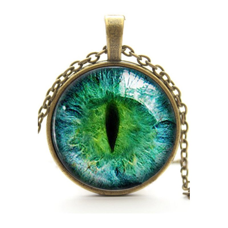 Amango Women's Sweater Necklace Cat Eye Ethnic GreenBronze - intl