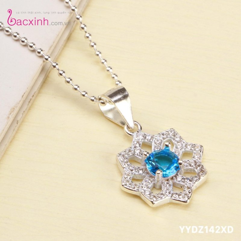 Bộ dây chuyền liền mặt nữ trang sức bạc Ý S925 Bạc Xinh YYDZ142