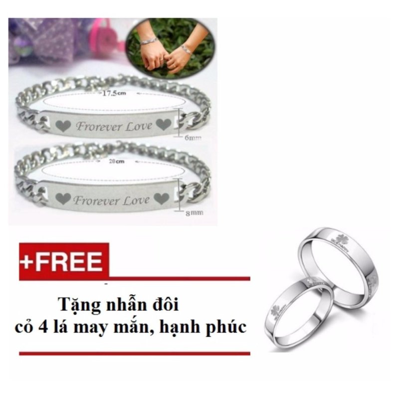 Bộ lắc tay đôi forever love FL005 ( tặng kèm nhẫn be happy)