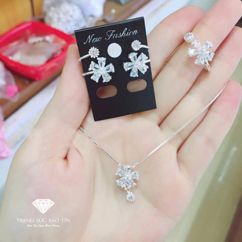 Bộ Trang Sức Bạc Nữ Hoa Chong Chóng Chất Liệu Bạc Cao Cấp - Thương Hiệu BẢO TÍN