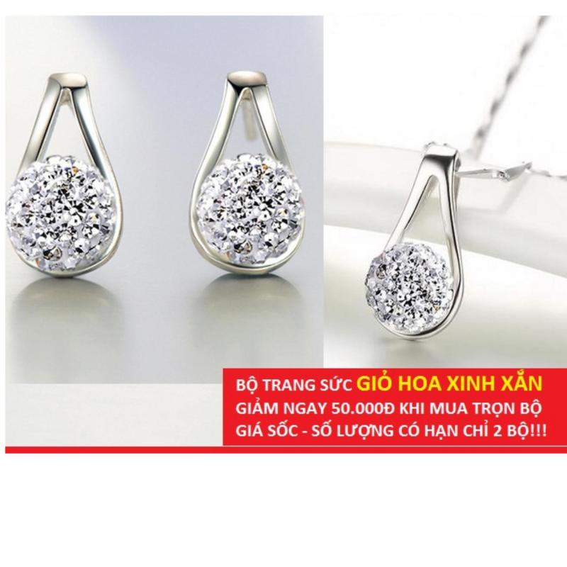 BỘ TRANG SỨC GIỎ HOA XINH XẮN (BẠCH KIM)