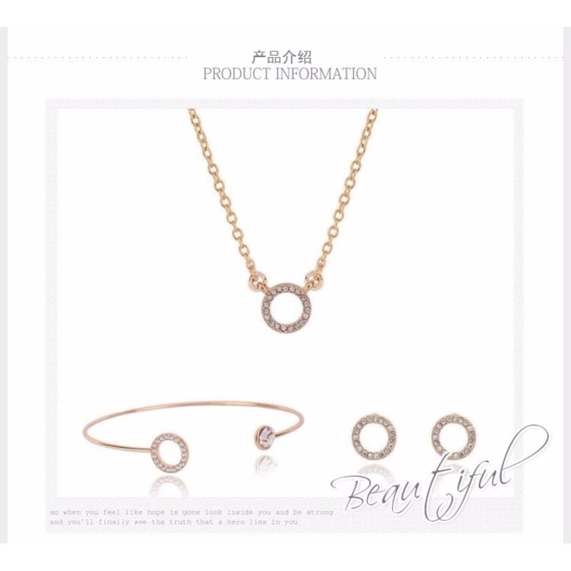 Bộ trang sức mạ vàng 14k thanh lịch đính đá