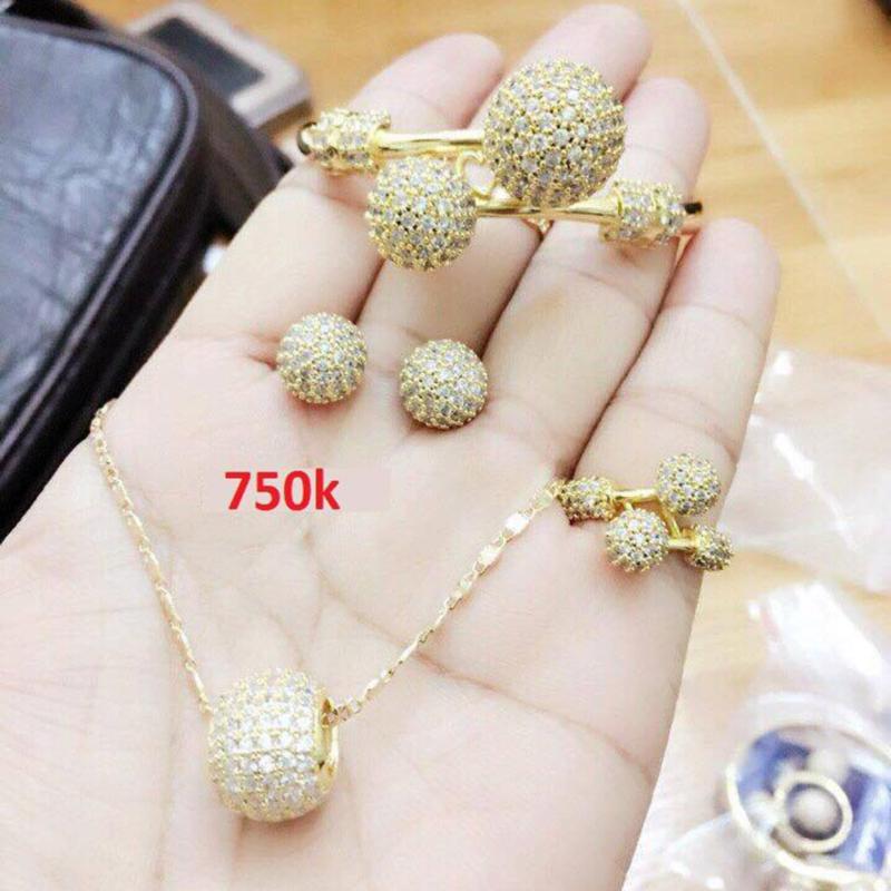 Bộ Trang Sức Nữ Tú Cầu Xi Vàng 18K Gadoshop