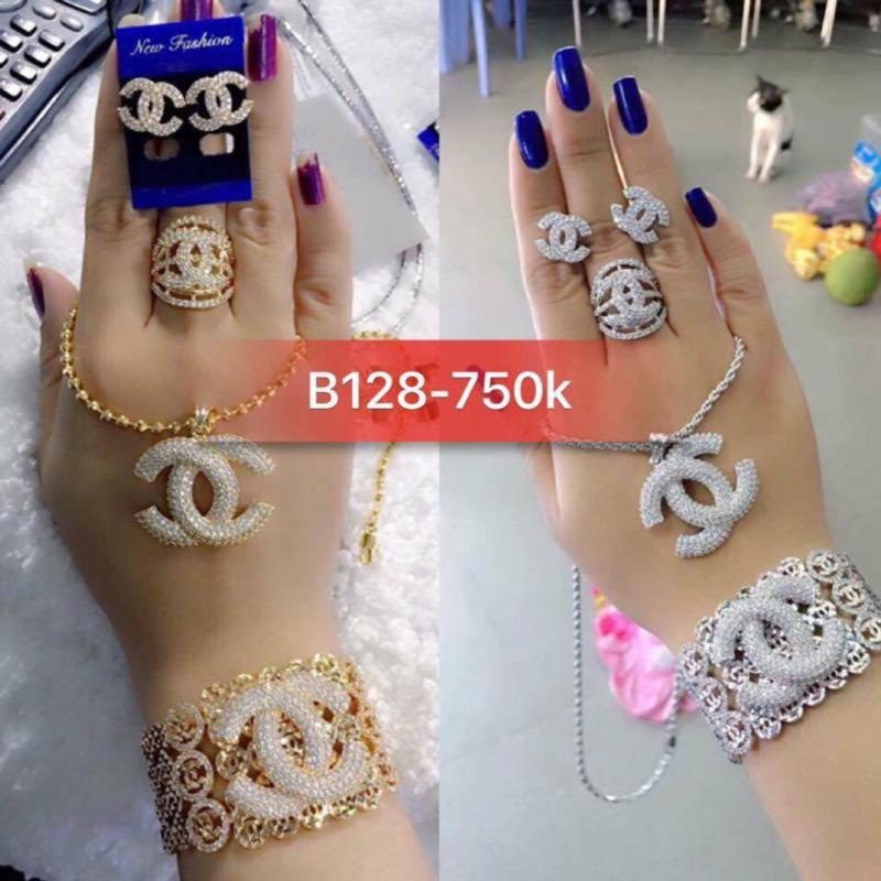 Bộ Trang Sức Nữ Xi Vàng 18k Channel Tròn Cao Cấp Gadoshop