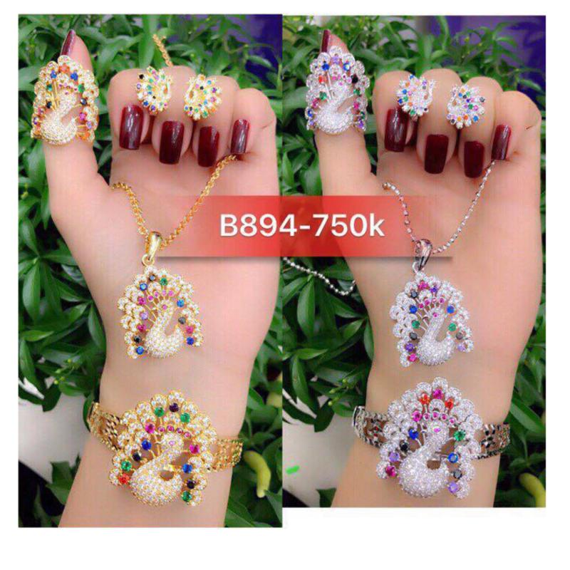 Bộ Trang Sức Nữ Xi Vàng 18k Công Phượng Hoàng Cao Cấp Gadoshop