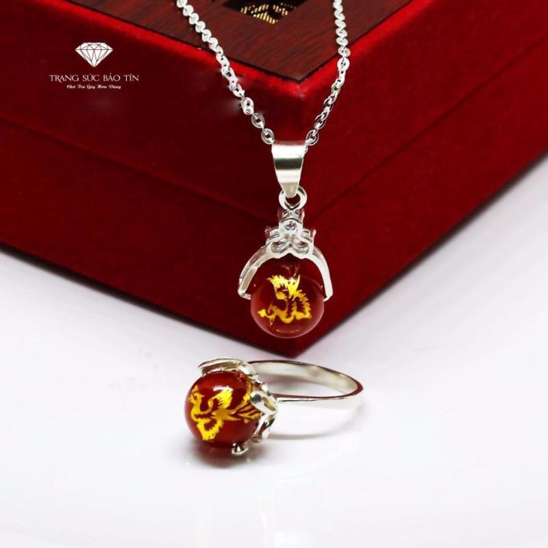 Bộ Trang Sức Phong Thủy Đá Đá Mã Não Đỏ Khắc Phượng Hoàng Mệnh Thổ - Hỏa BẢO TÍN (Đỏ)