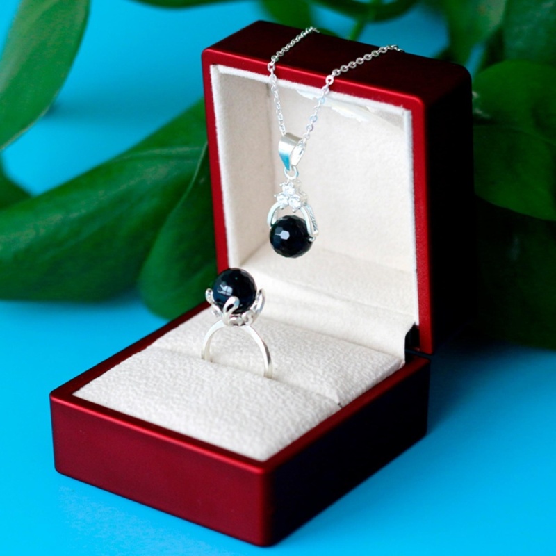 Bộ Trang Sức Phong Thủy Nữ Đá Onyx Đen Mệnh Mộc - Thủy BẢO TÍN (Đen)