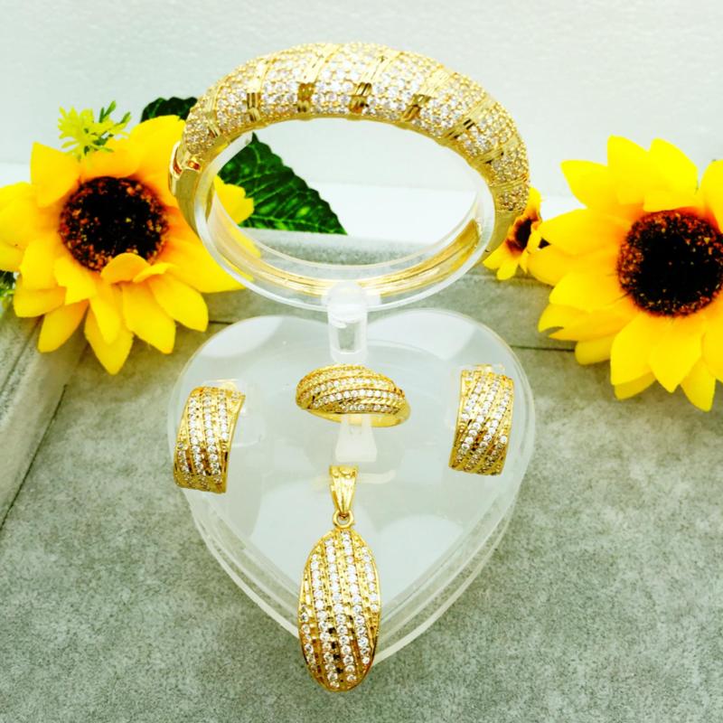 Bộ Trang Sức Xi Vàng 18k Vòng Cung Gadoshop