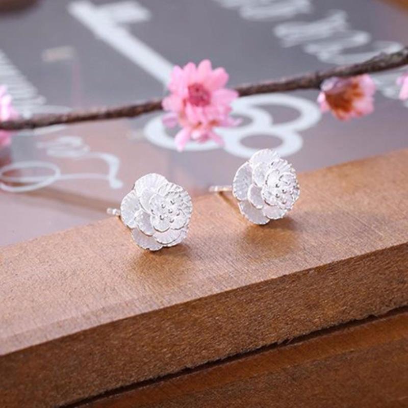 Bông Tai Bạc Nữ Hoa Hồng Chất Liệu Bạc Ta Cao Cấp - Thương Hiệu Bảo Tín
