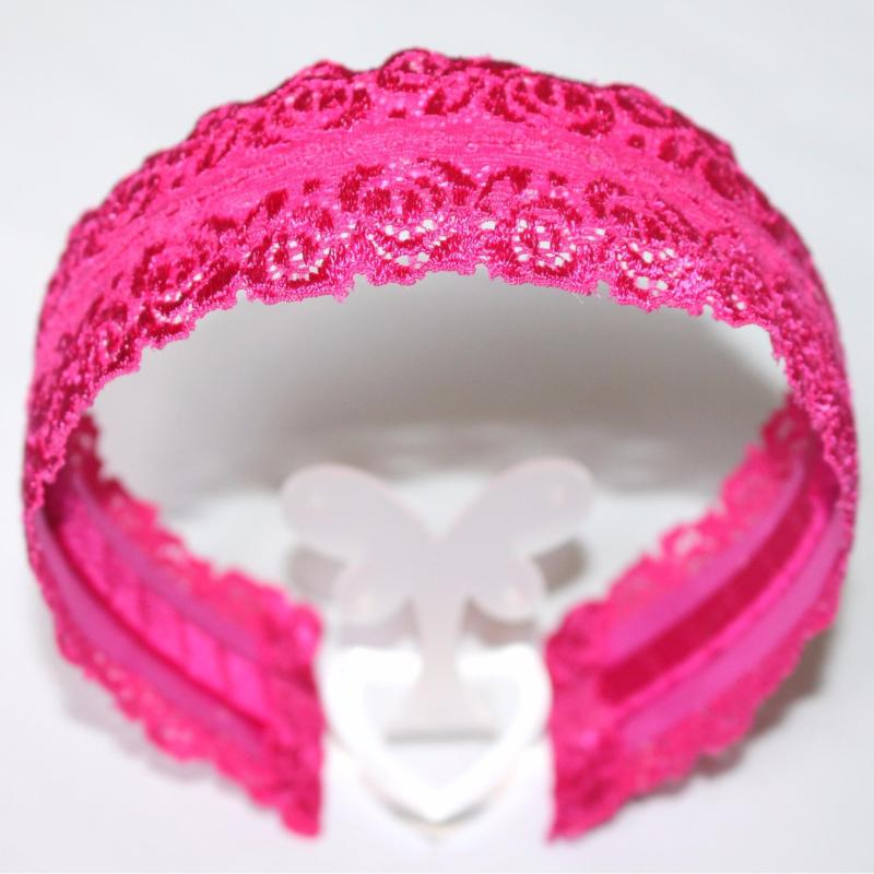 Cài Tóc Kết Ren Xinh Xinh - Hồng Fuchsia