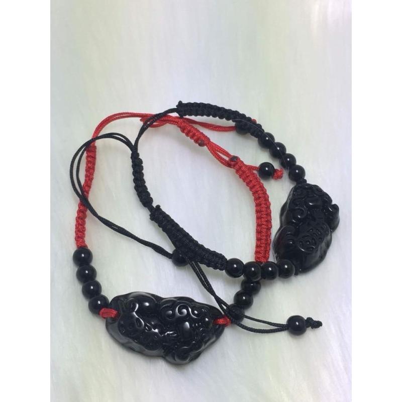 Cặp vòng tay tỳ hưu đen may mắn bình an tài lộc hand made