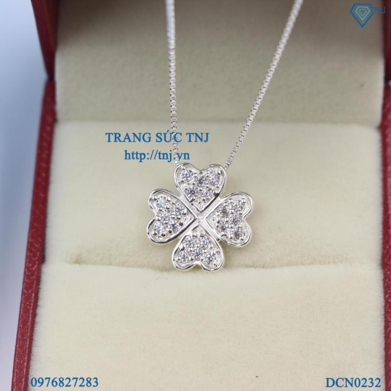 Dây chuyền bạc nữ mặt cỏ 4 lá DCN0232 - Trang Sức TNJ