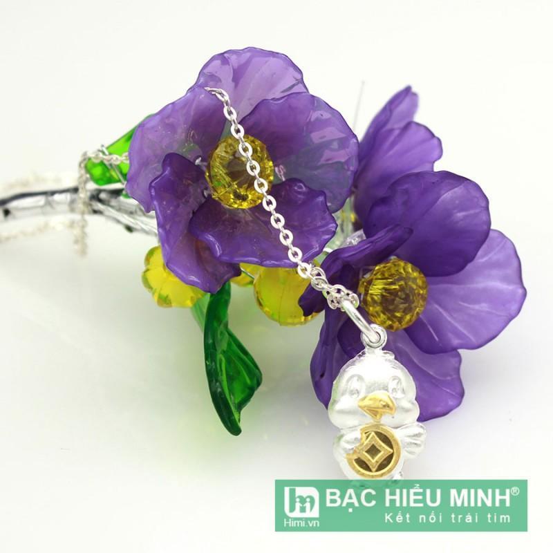 Dây chuyền và mặt dây chuyền BẠC HIỂU MINH dmd258 con gà bạc ý
