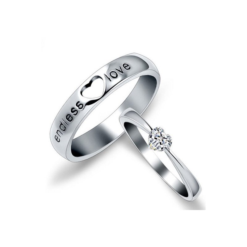 Fashion Band Ring Endless Love Couple Style Silver 20 - intl