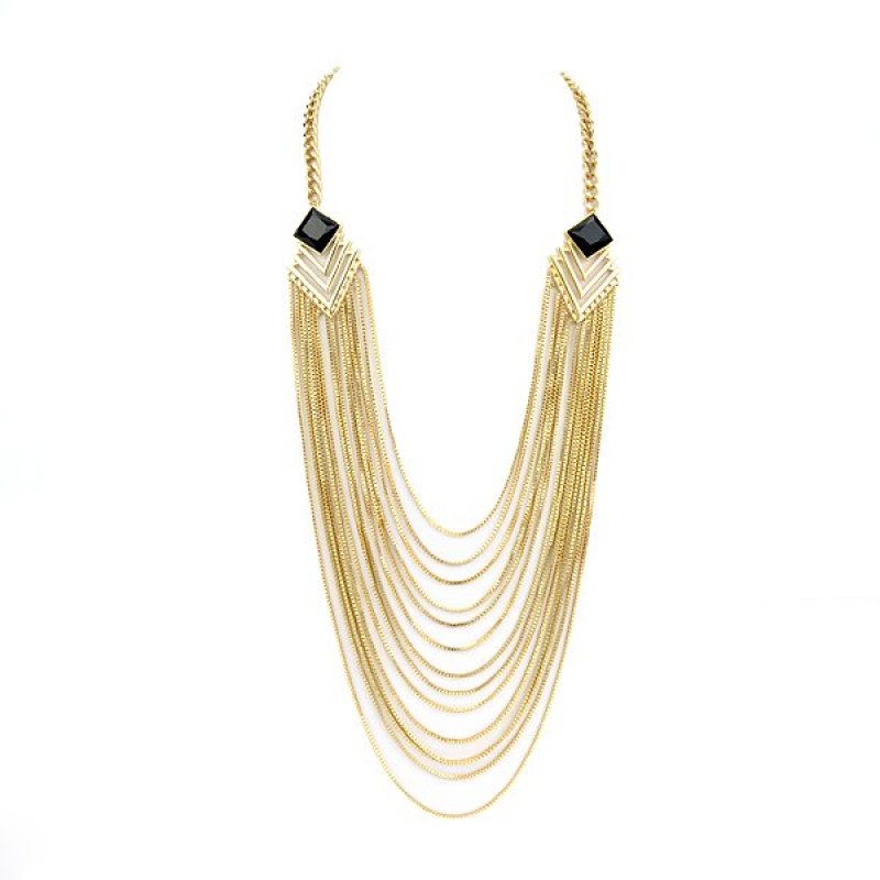 Feelontop New Coming Multi Layer Necklaces Gold Color Tassel Long Chain Necklace - intl
