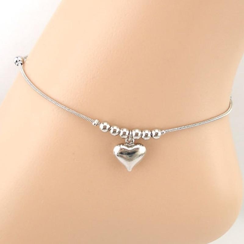 Heart-shaped Pendant Dolphins Anklet Bracelet Sandal Beach Foot Jewelry - intl