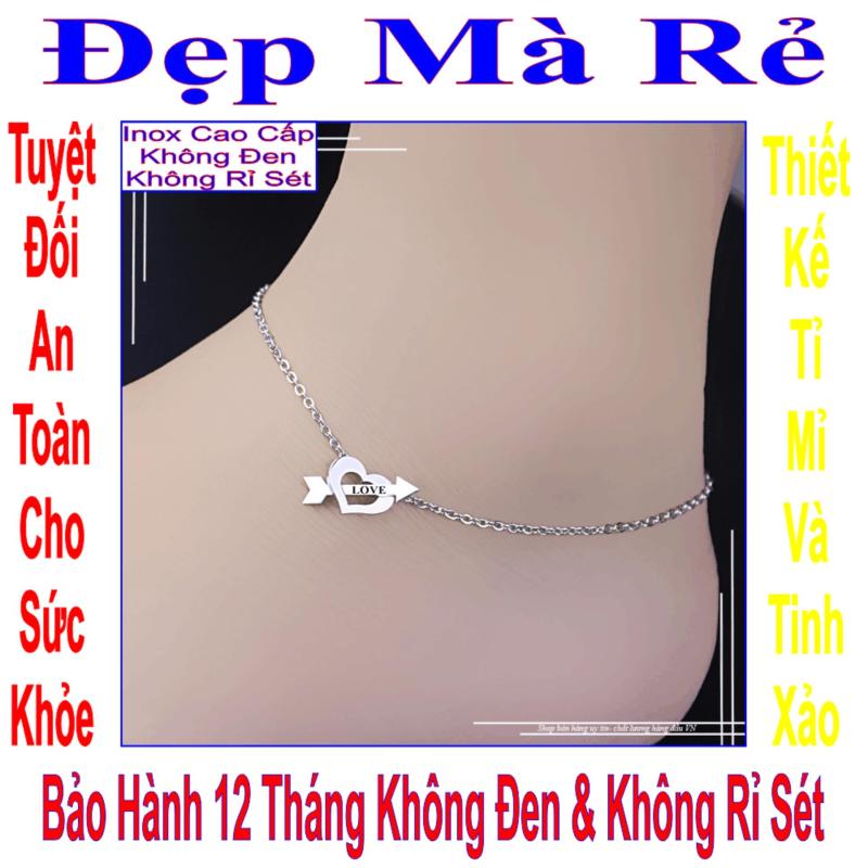 Lắc chân inox Đẹp Mà Rẻ kiểu trái tim mũi tên