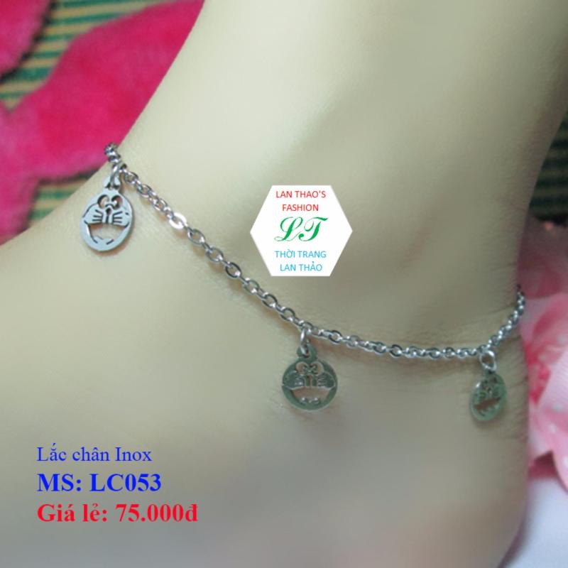 Lắc chân Inox Mèo ú Doremon xinh xắn LC053 (Trắng)