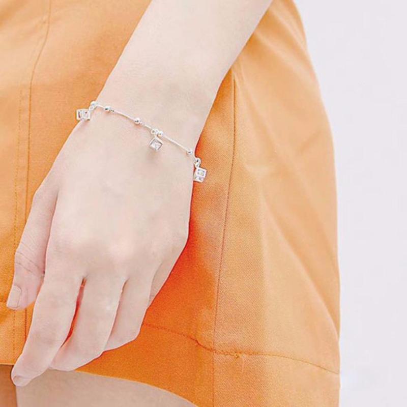 Lắc Tay Bạc Nữ Lập Phương S92.5 Italia Bảo Tín