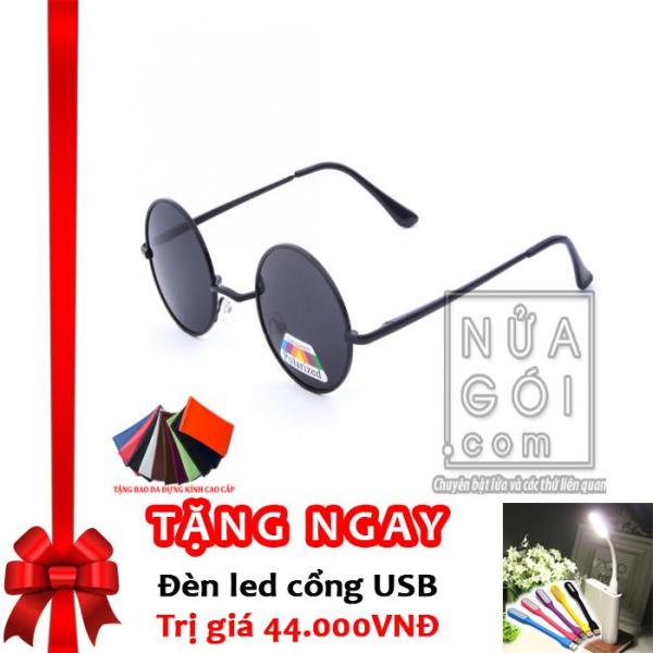 Giá bán Mắt kính kiểu thầy bói F661 (Tròng đen) + Tặng đèn LED cổng USB