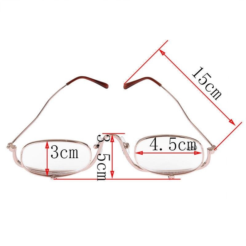 Giá bán New Magnifying Make Up Makeup Glasses Flip Down Lens Gold Metal Frame +1.5 - intl