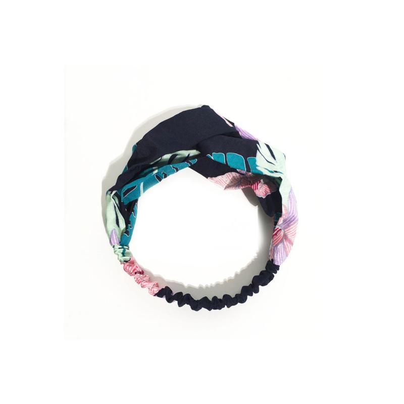 Turban xanh dương hoa tia hồng