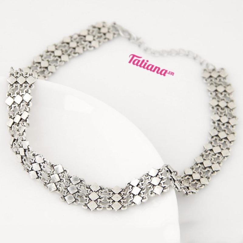 VÒNG CỔ CHOKER BOHEMIENG - TATIANA - D2539 ( BẠC ĐEN)
